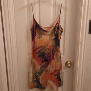 Nastygal Marble Print Slip Dress